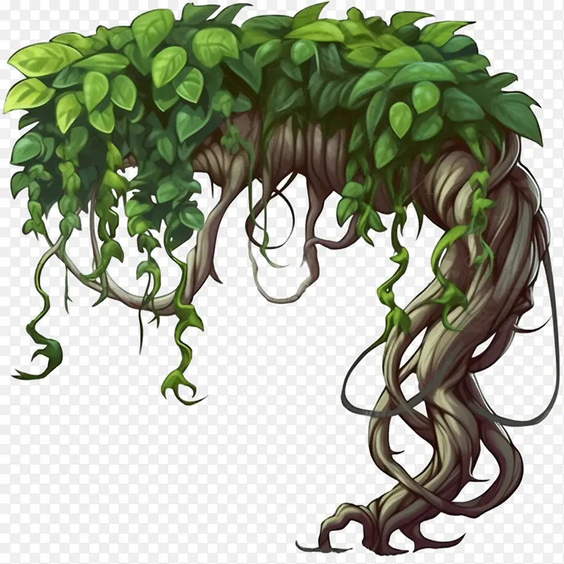 藤本植物茎边框-藤蔓
