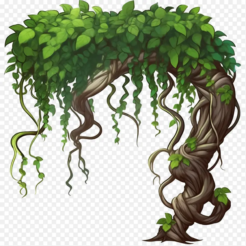 藤本植物茎边框-藤蔓