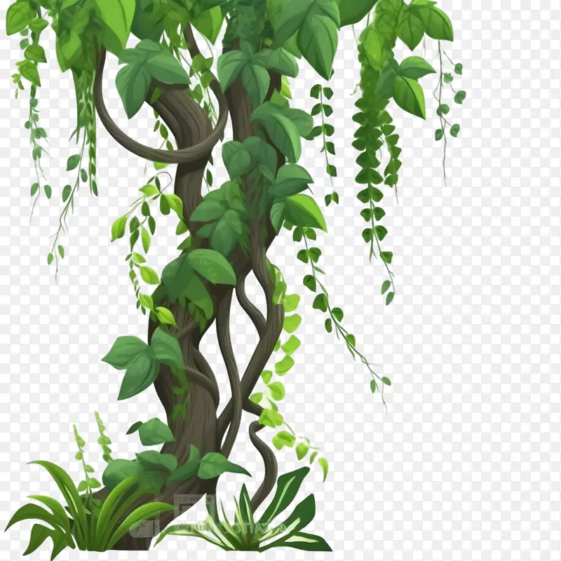 藤本植物茎边框-藤蔓