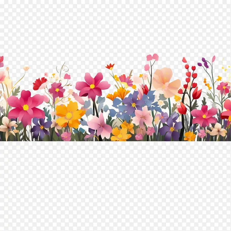 春天的花朵-花边框