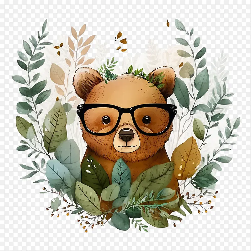熊妈妈-熊妈妈戴眼镜的熊熊动物