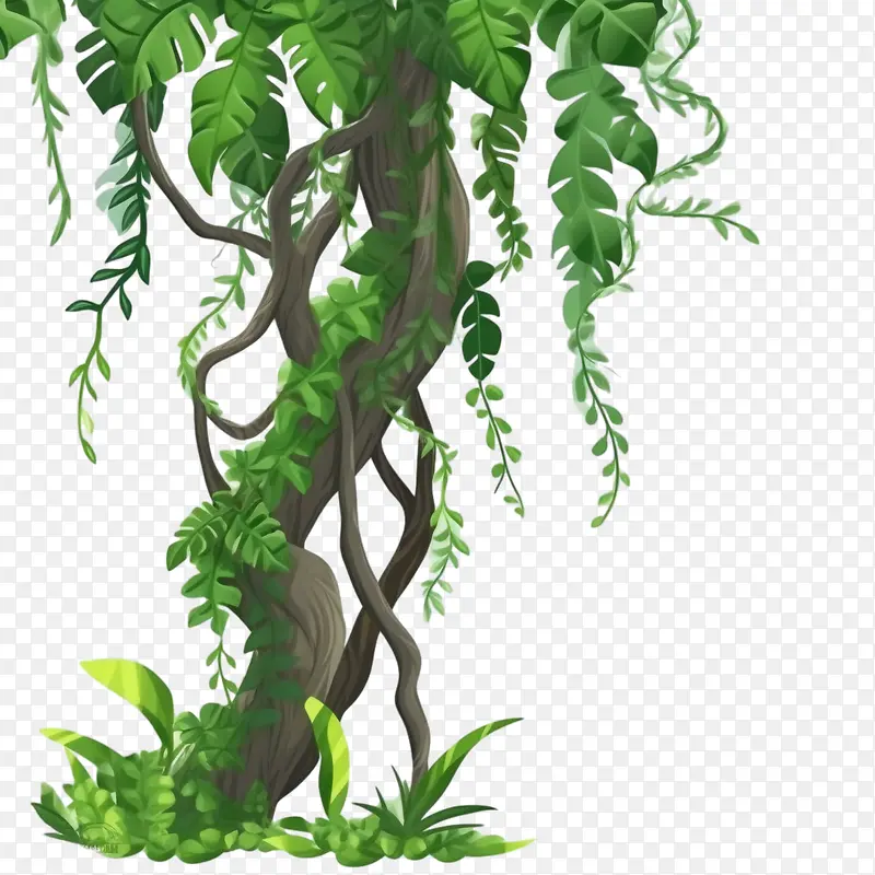 藤本植物茎边框-香蕉树