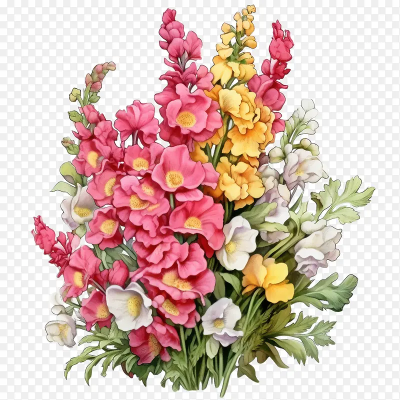 金鱼草-金鱼草金鱼草花花束鲜花粉红色
