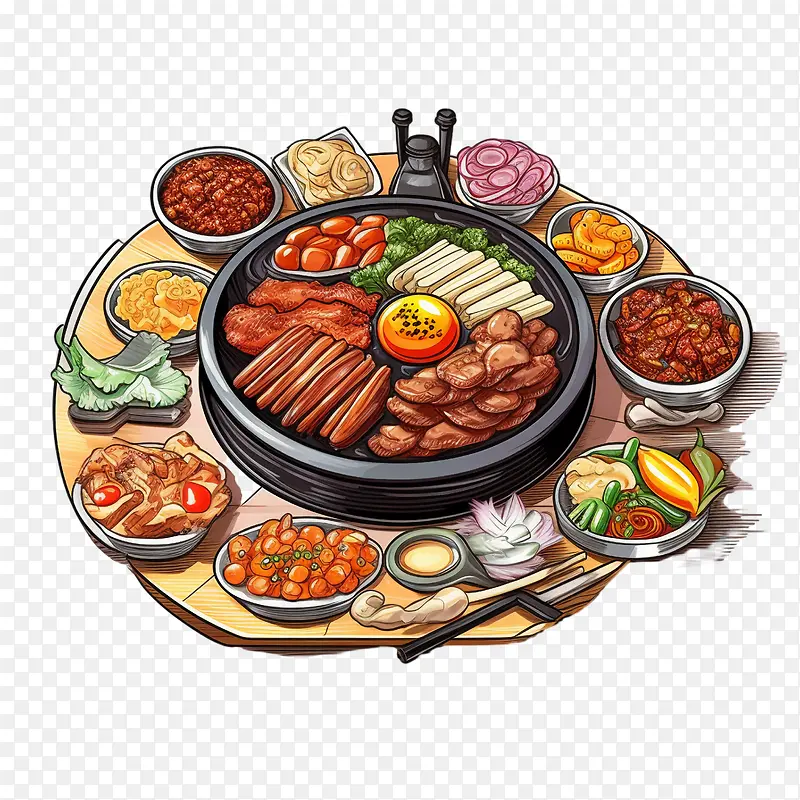 涂鸦韩国食品-涂鸦韩国食品韩国食品牛肉韩国火锅