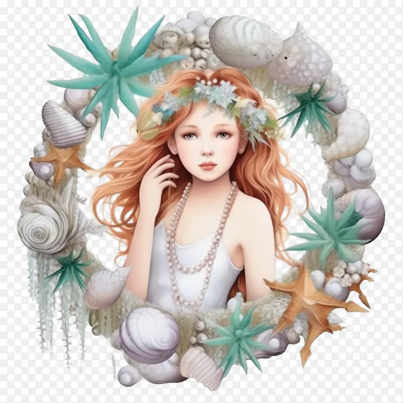 mermaid-mermaid美人鱼贝壳海浪贝壳项链