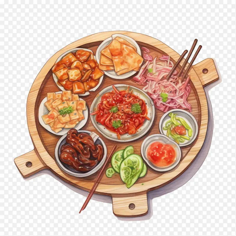 韩国食品-韩国食品亚洲食品碗菜肴