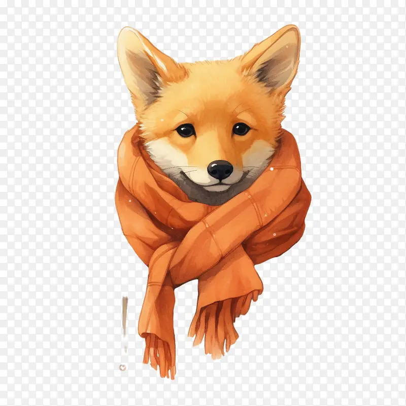 Fox-狐狸狐狸橙色围巾冬季舒适