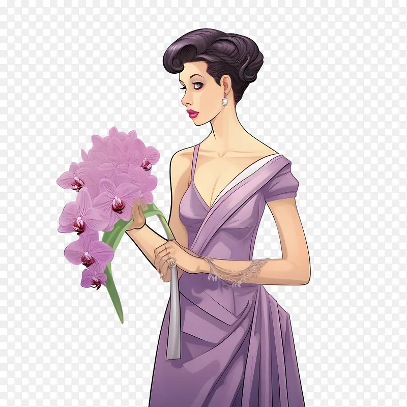 紫色礼服-婚纱