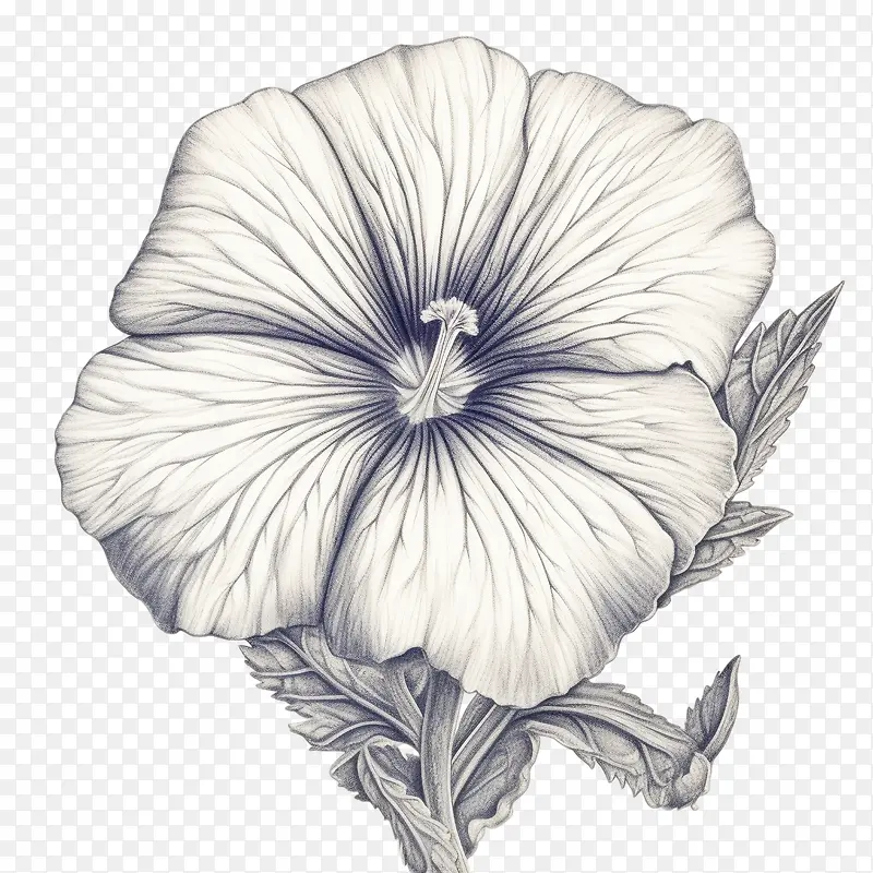 矮牵牛花-矮牵牛花花植物白色黑色和白色