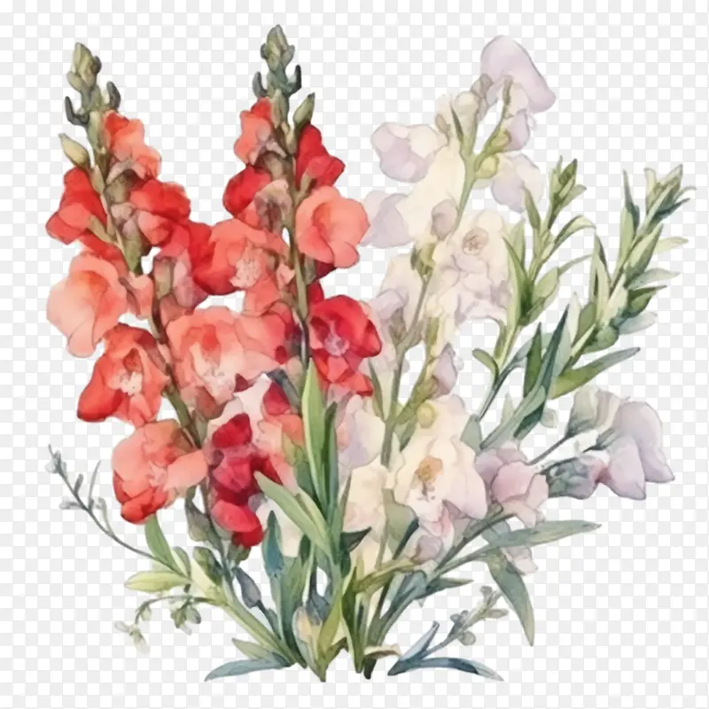 金鱼草-金鱼草金鱼草花红色白色紫色