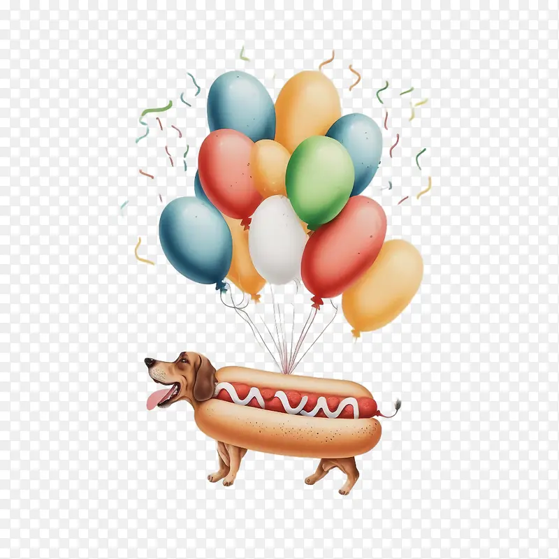 热狗-热狗狗生日气球横幅