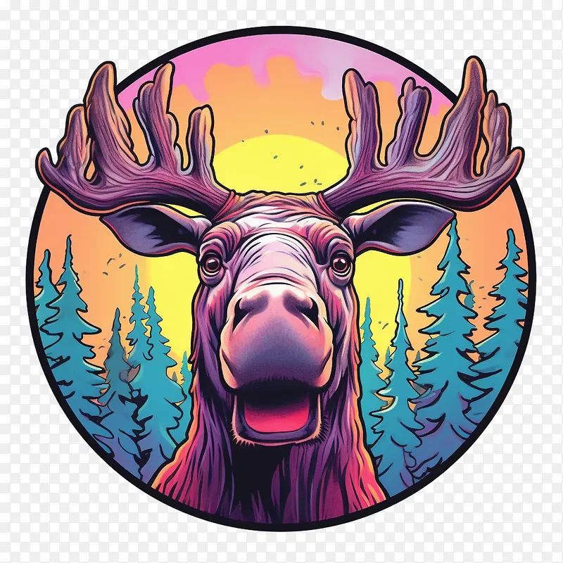 驼鹿-驼鹿驼鹿表情符号驼鹿鹿动物