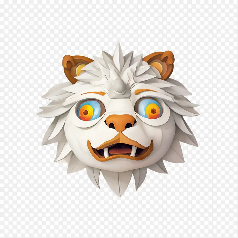 狮子-狮子白狮狮头狮面具狮脸