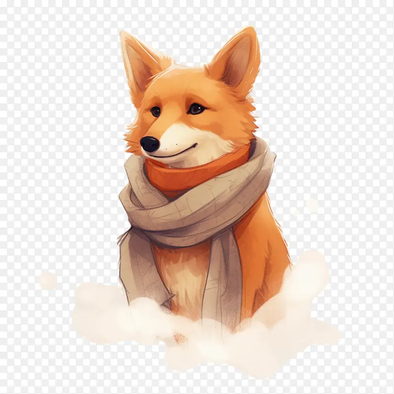 狐狸-狐狸狐狸围巾冬天雪