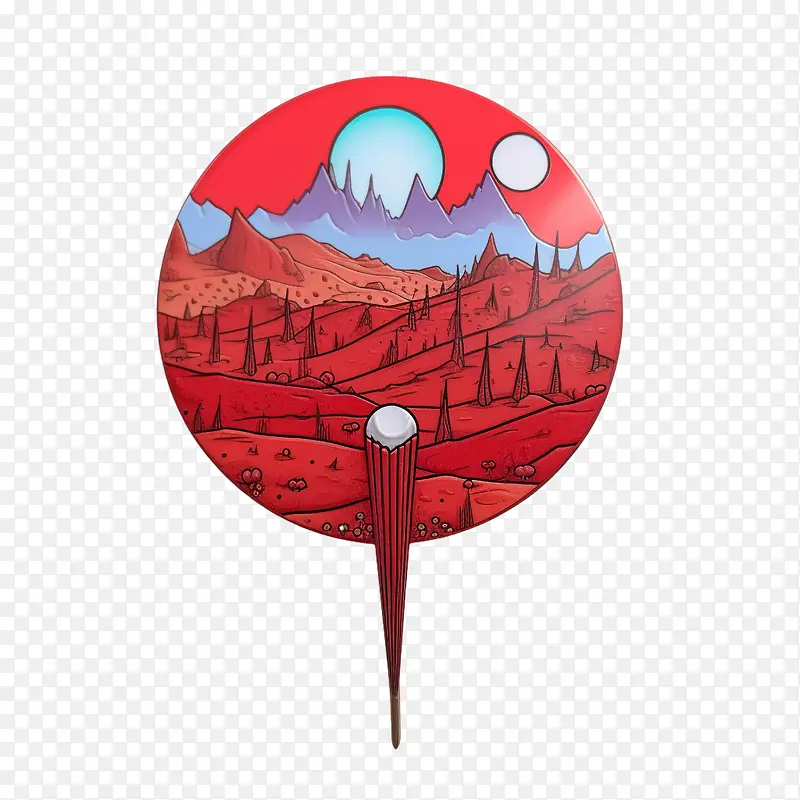 针针山景观红色夜空岩石地形