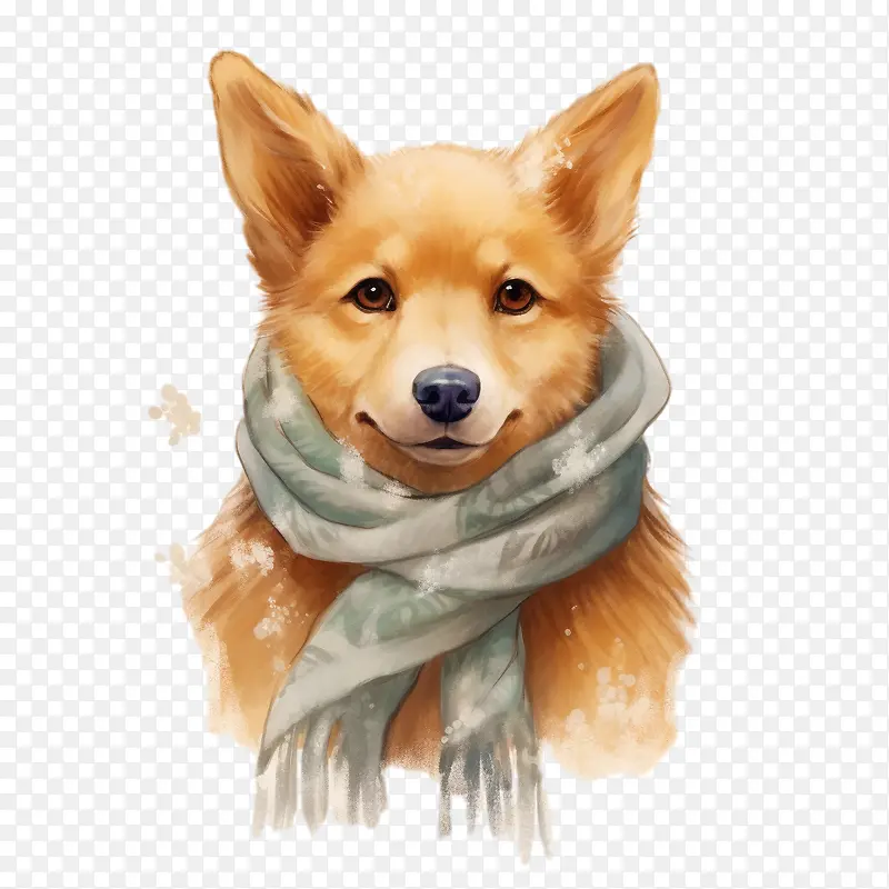 狐狸-狐狸狗柯基犬毛茸茸的冬天