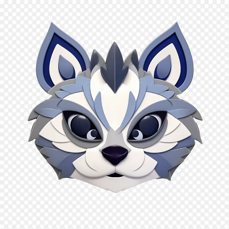 浣熊-浣熊狼猫动物蓝色