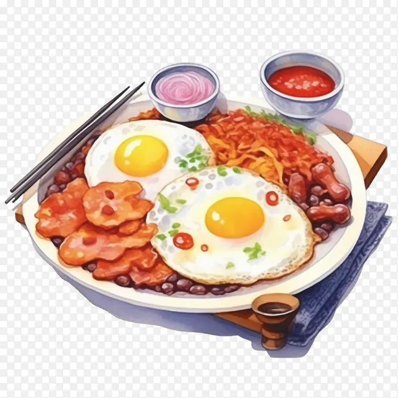 韩国食品-韩国食品早餐鸡蛋培根