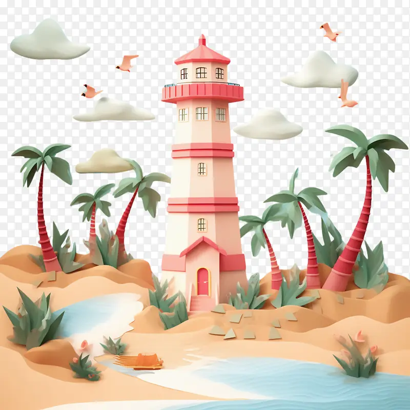 海滩岛-棕榈树