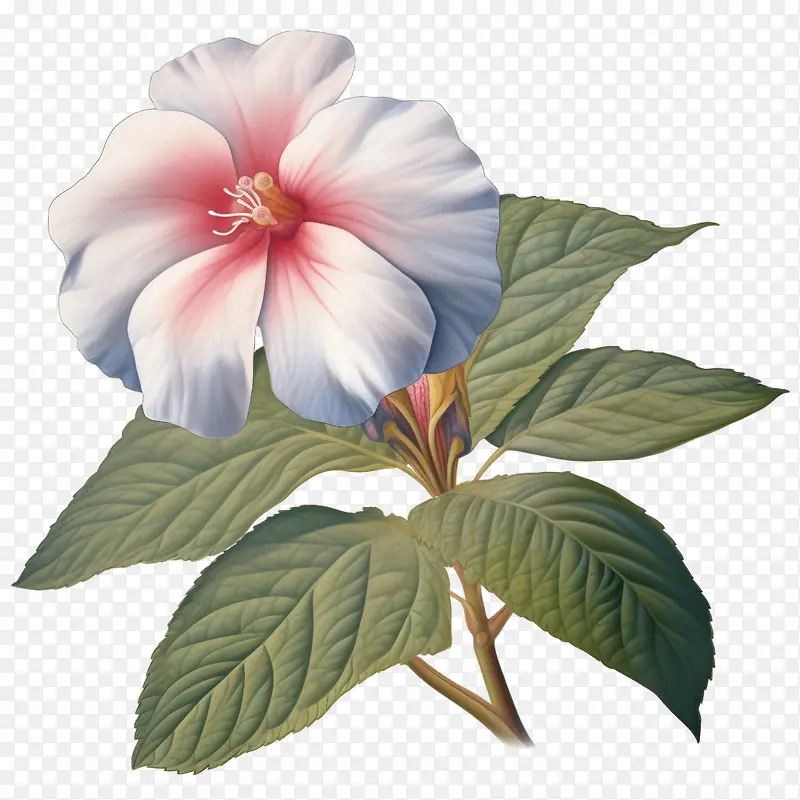 凤仙花-凤仙花花粉红色白色花瓣