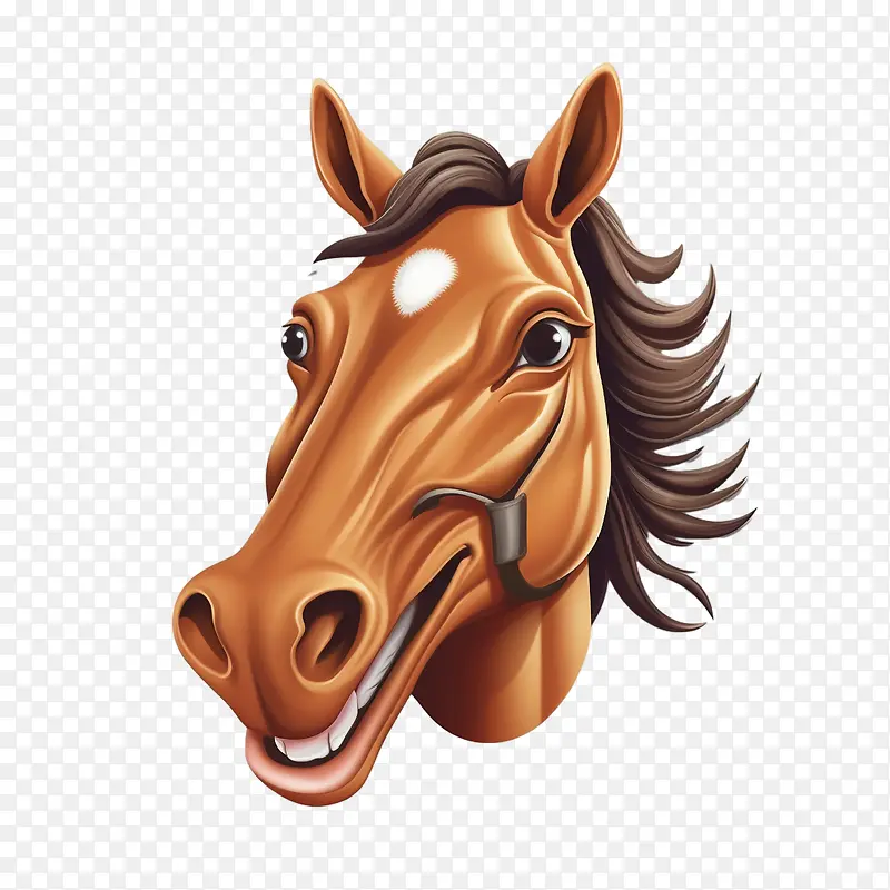 马-马马棕色的脸微笑