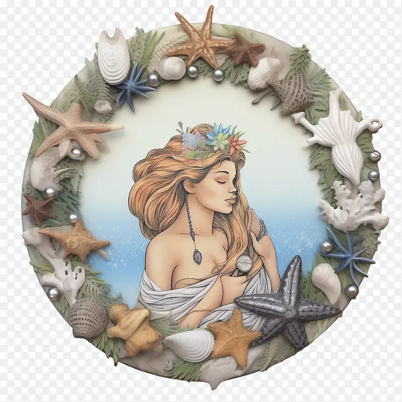 美人鱼-美人鱼美人鱼海星贝壳贝壳