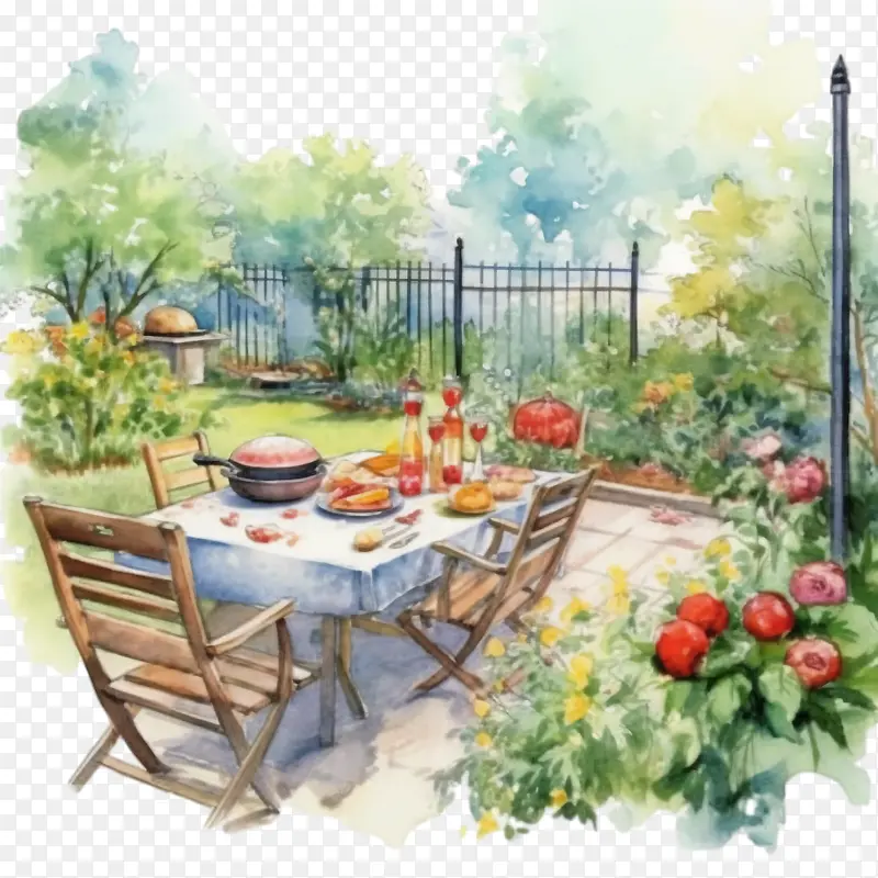 后院烧烤-后院烧烤烧烤花园户外用餐露台