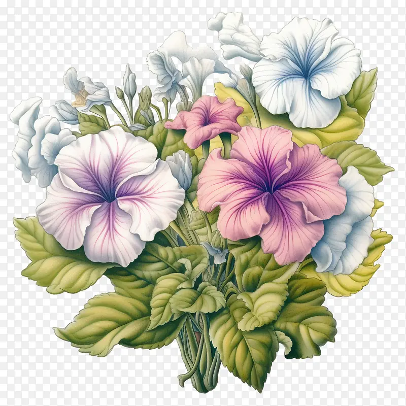 矮牵牛花-矮牵牛花粉红色紫色蓝色白色
