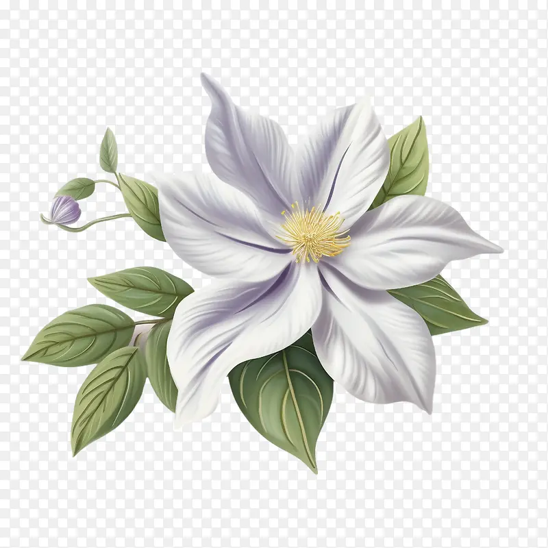 铁线莲花-铁线莲花白色铁线莲花瓣