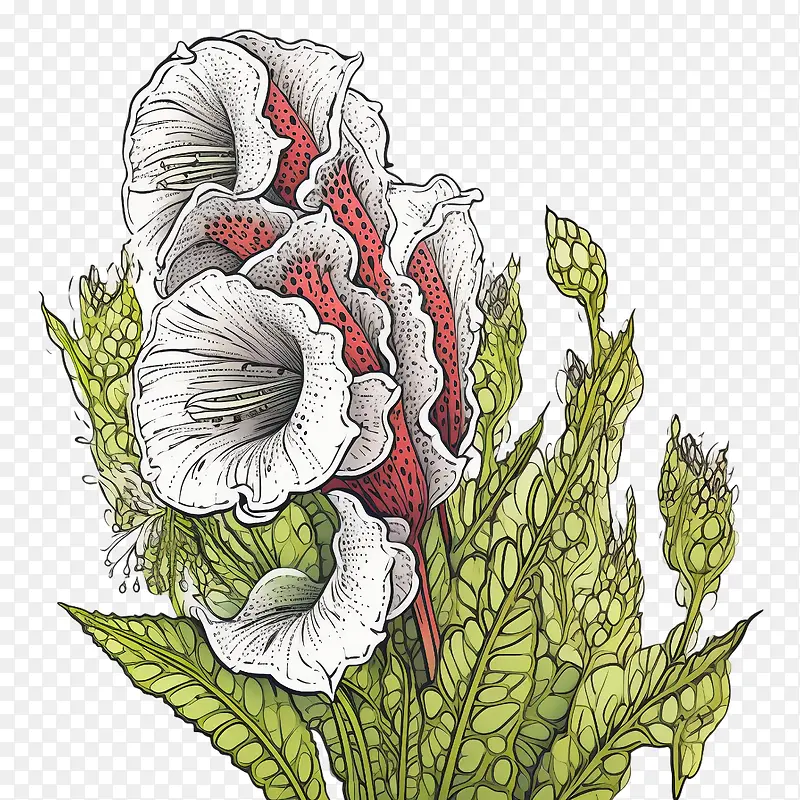 毛地黄花-花图