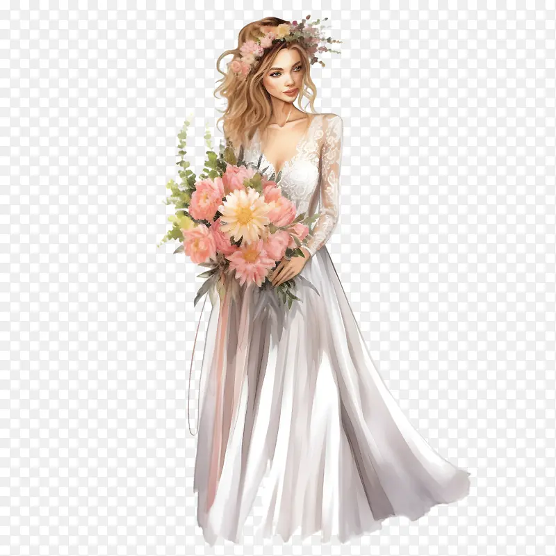 婚纱-花束