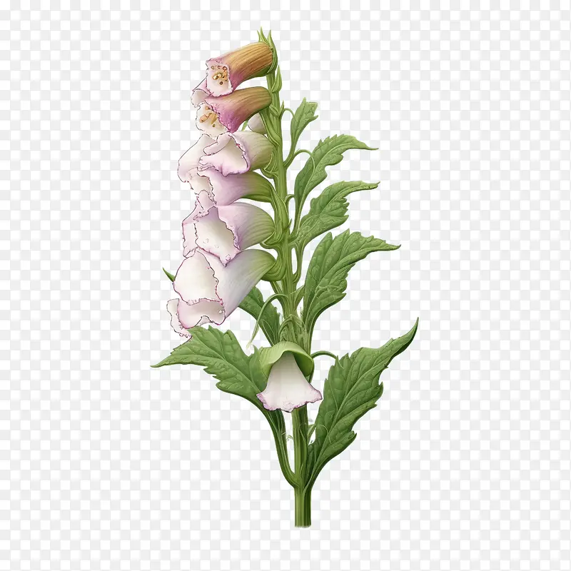 毛地黄花-毛地黄花花萼花瓣雌蕊雄蕊