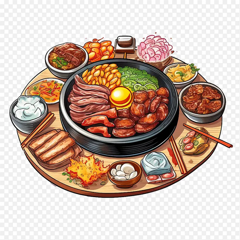 涂鸦韩国食品-韩国食品