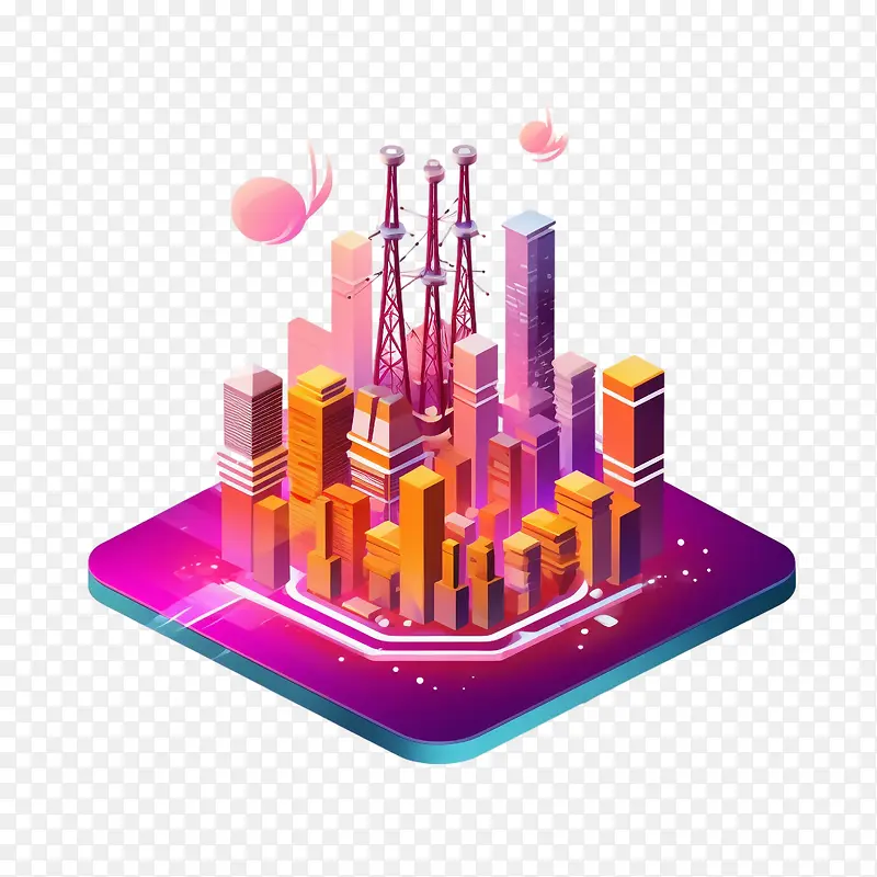 互联网-互联网城市摩天大楼现代建筑城市环境