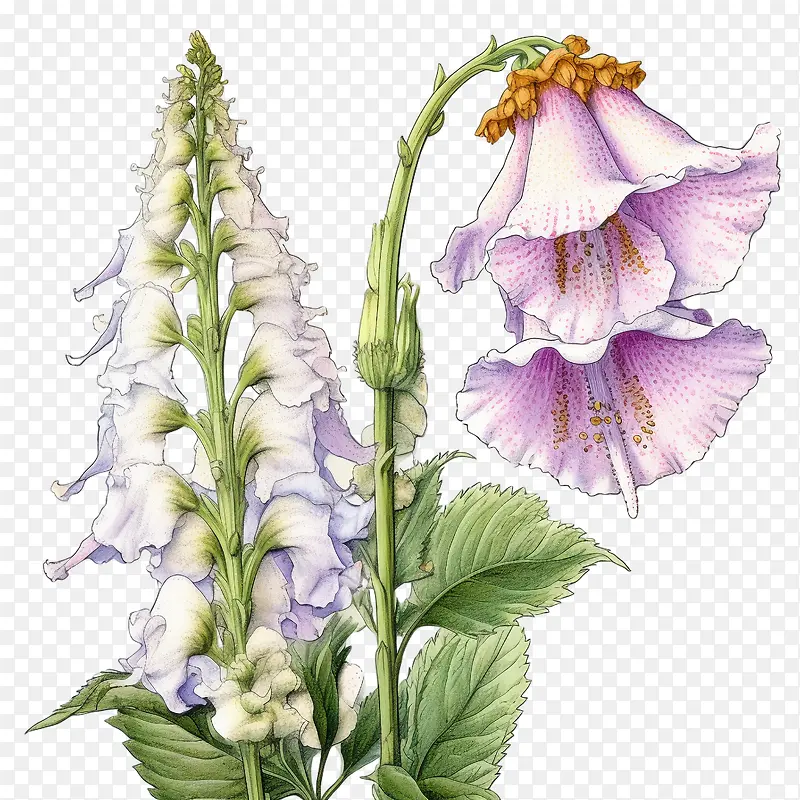 毛地黄花-毛地黄花粉红色的花朵紫色的花朵野花开花植物