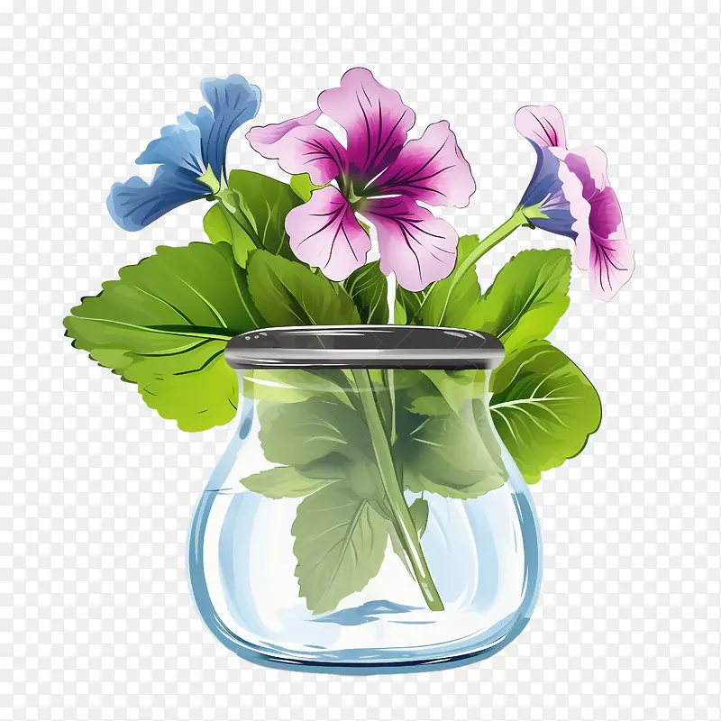 矮牵牛花-矮牵牛花瓶花紫色粉红色