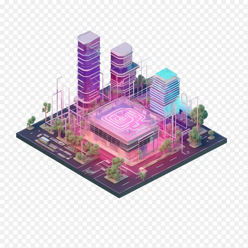 互联网-互联网科幻未来大都市霓虹灯