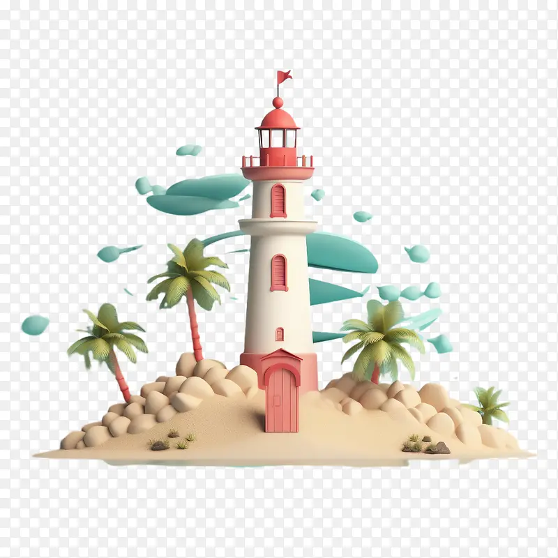 海滩岛-棕榈树