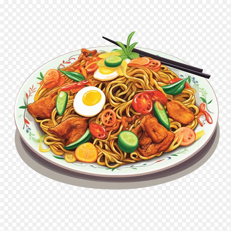 马来美食-马来美食马来美食辣面条亚洲美食炒菜
