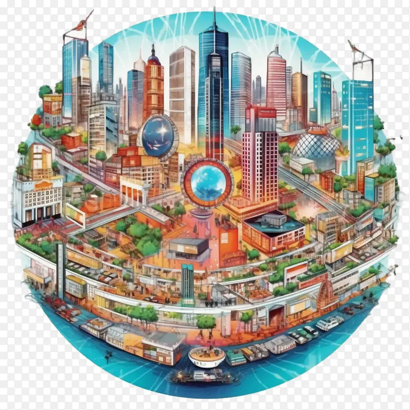互联网-互联网天际线城市建筑