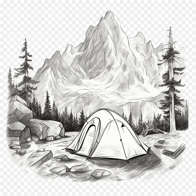 露营-露营自然露营帐篷山