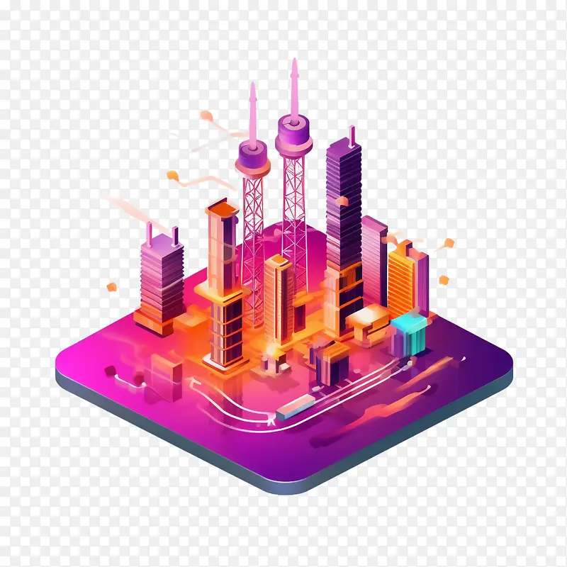 互联网-互联网天际线城市景观现代城市景观未来城市景观