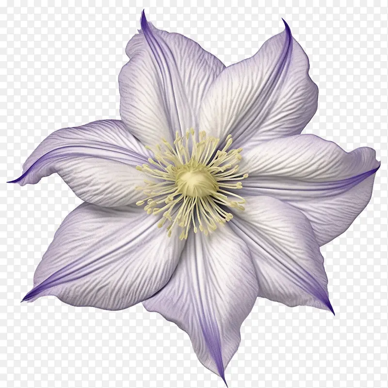铁线莲花-铁线莲花紫色花白色花瓣