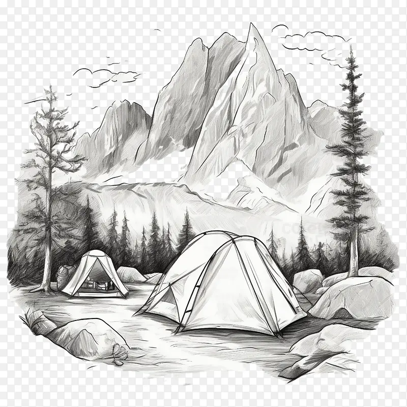 露营-露营自然露营帐篷山
