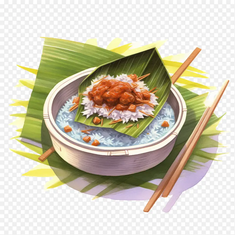 马来美食-马来美食马来食品香蕉叶米香蕉叶美食香蕉叶菜肴