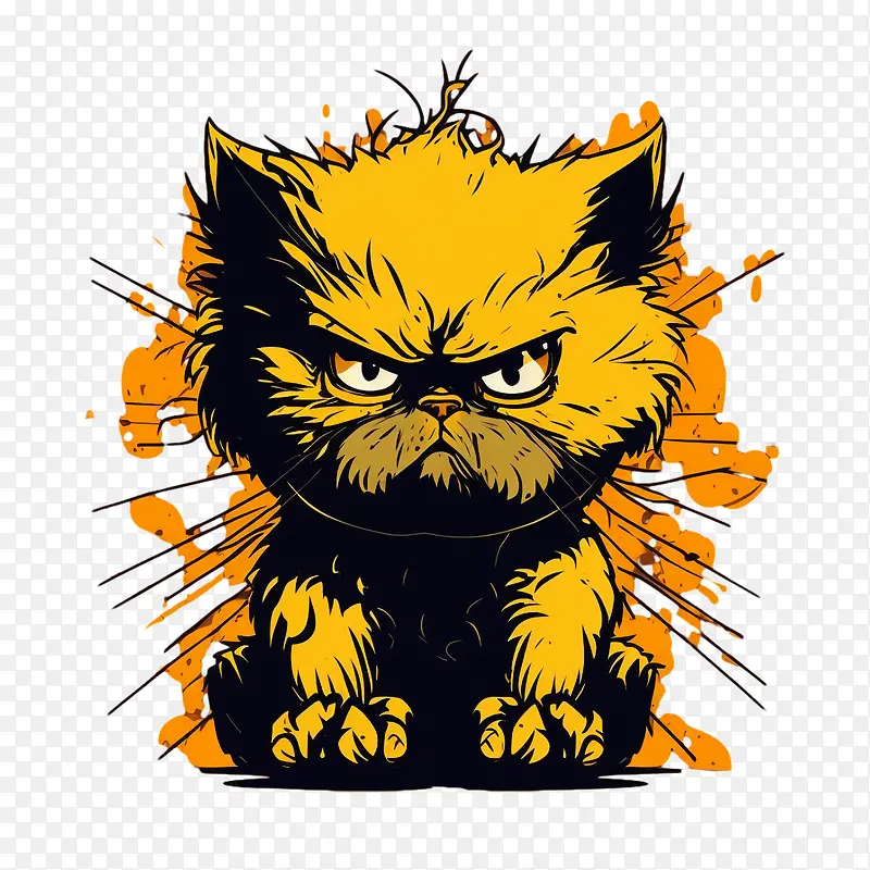 酷猫-酷猫小猫愤怒凶猛的猫科动物