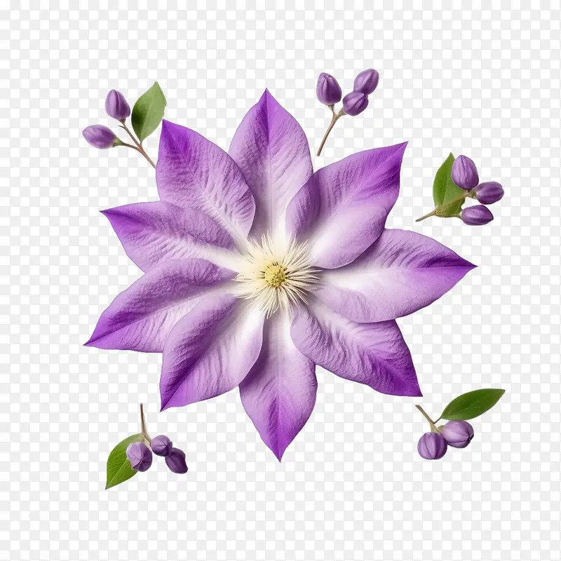 铁线莲花-紫色的花