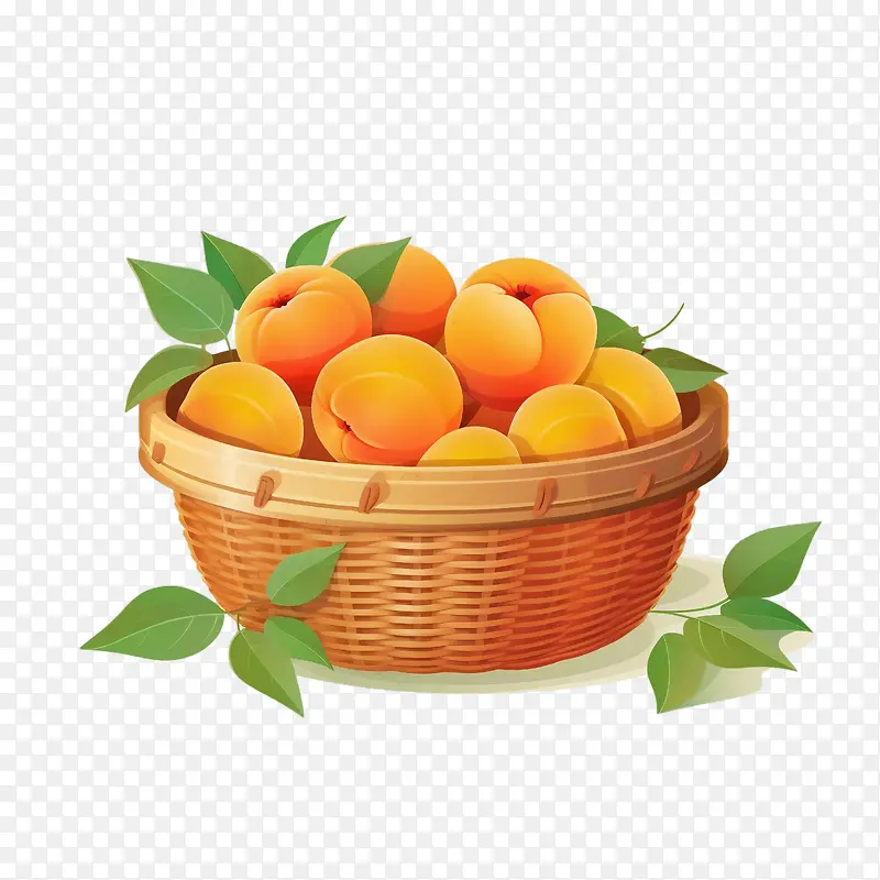 杏子水果-杏子果篮桃子水果丰收