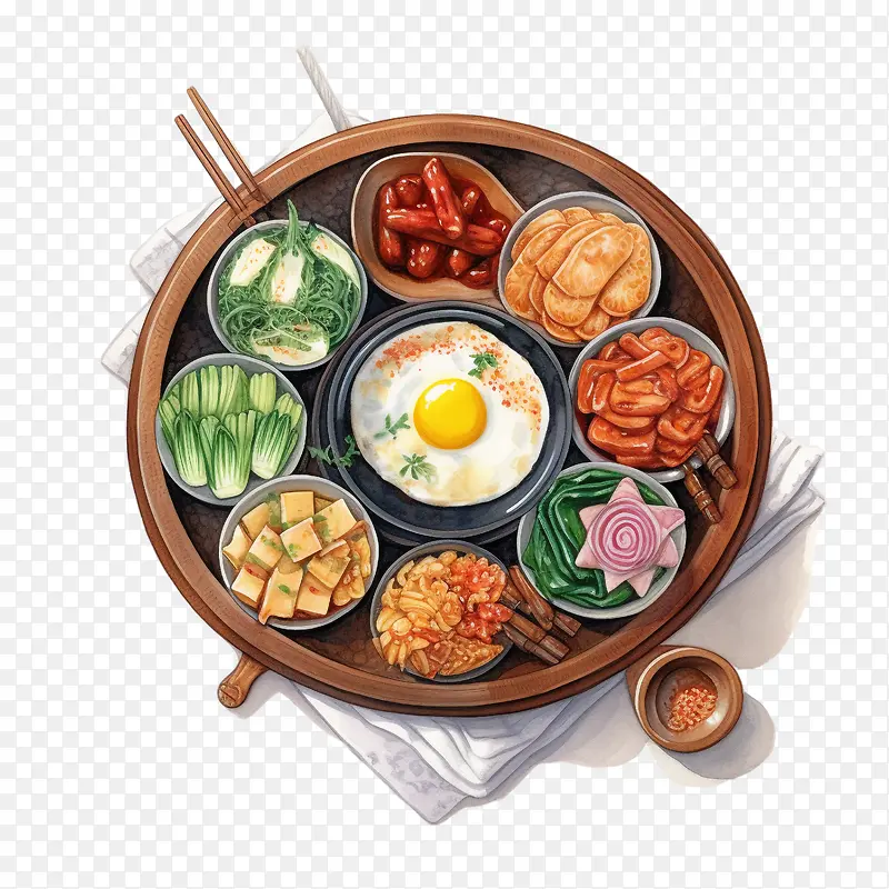 韩国食品-韩国食品韩国食品蒸米饭蒸蔬菜蒸鸡蛋