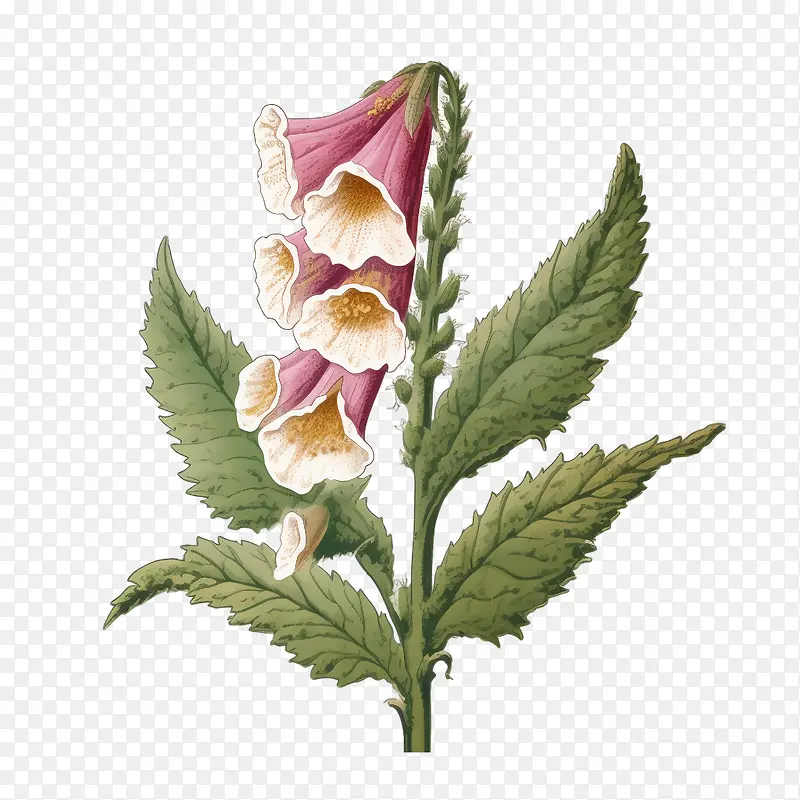 毛地黄花-毛地黄花花朵粉红色白色花瓣